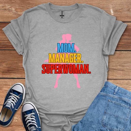 Mom Manager Superwoman Graphic T-Shirt