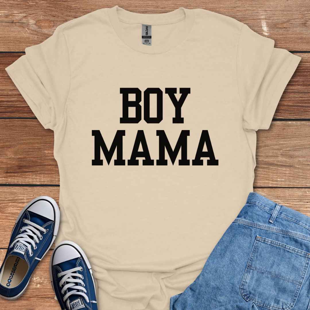 Boy Mama T-Shirt, Varsity College University Letters