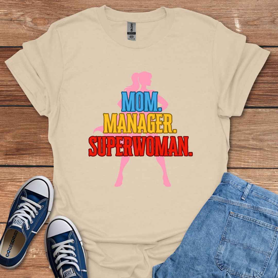 Mom Manager Superwoman Graphic T-Shirt