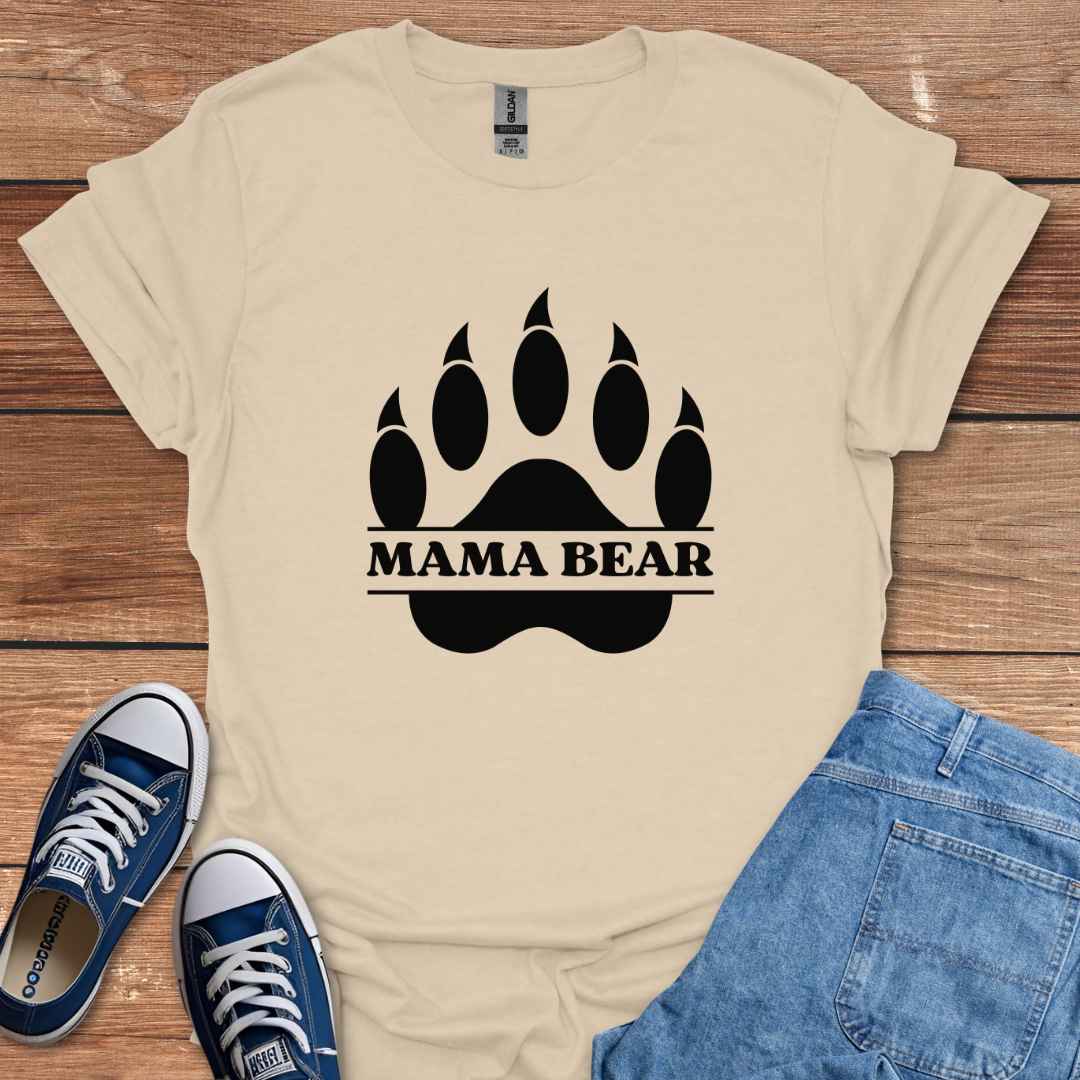Mama Bear Paw Print Graphic T-Shirt
