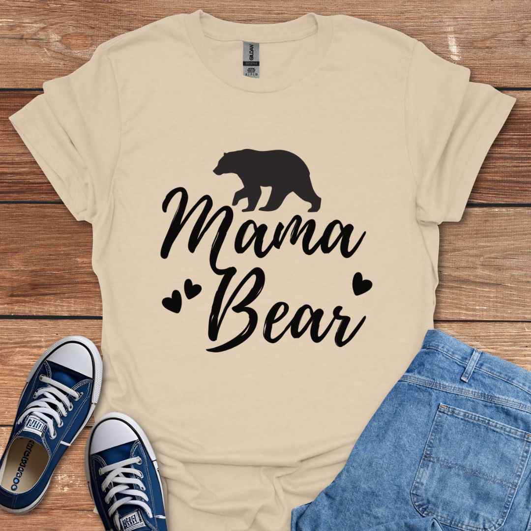 Mama Bear Heart Graphic T-Shirt