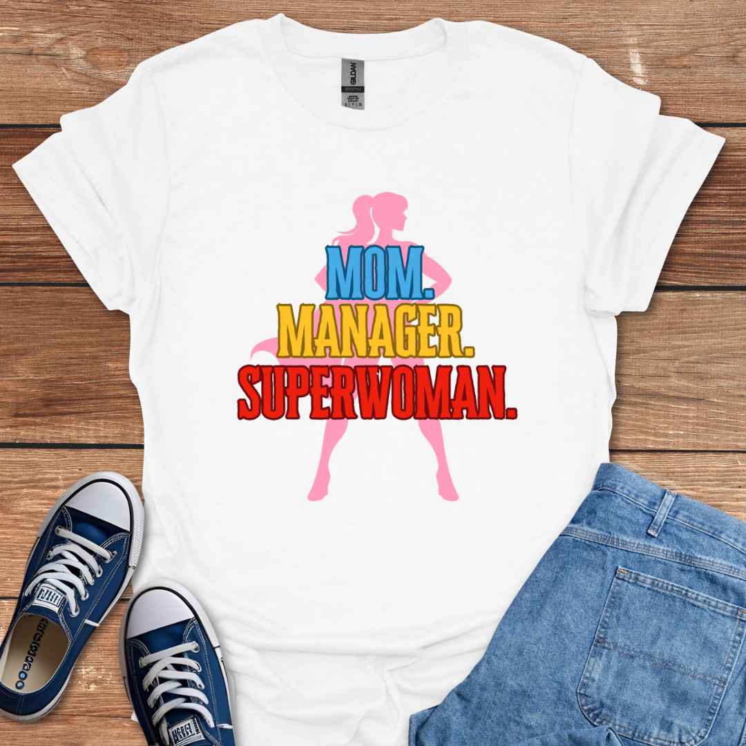 Mom Manager Superwoman Graphic T-Shirt