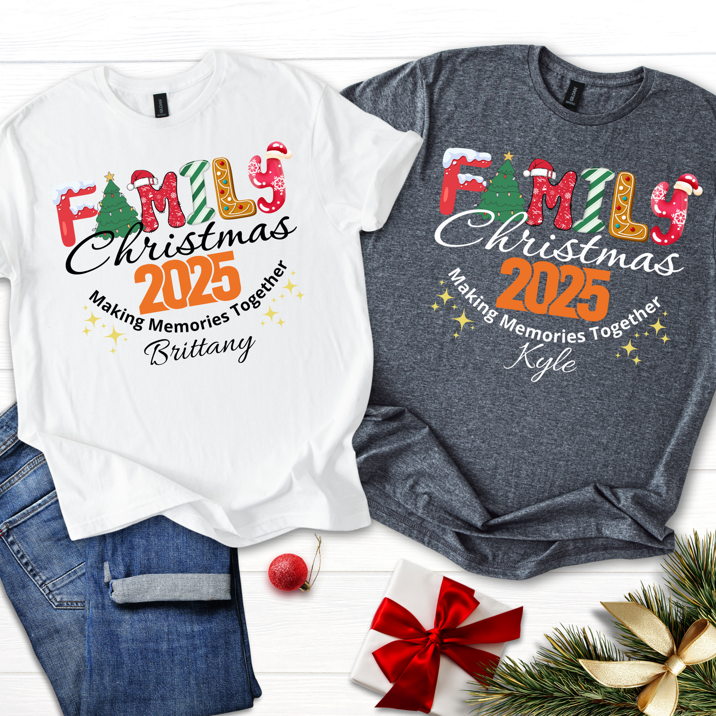 Custom Family Christmas 2025 T-Shirts Matching Pajamas, Family Christmas 2025 Making Memories Together Shirt, Custom Christmas Pajamas Shirt, Matching Group Shirt
