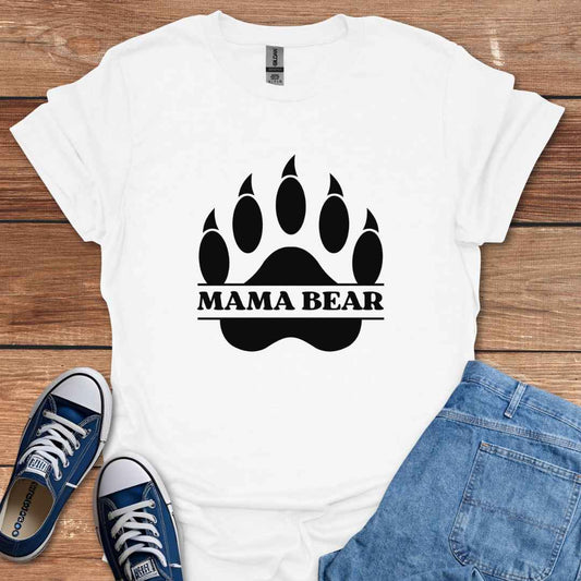 Mama Bear Paw Print Graphic T-Shirt