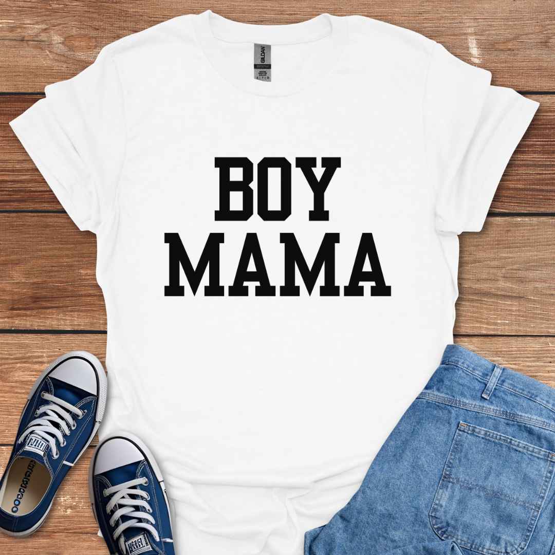 Boy Mama T-Shirt, Varsity College University Letters
