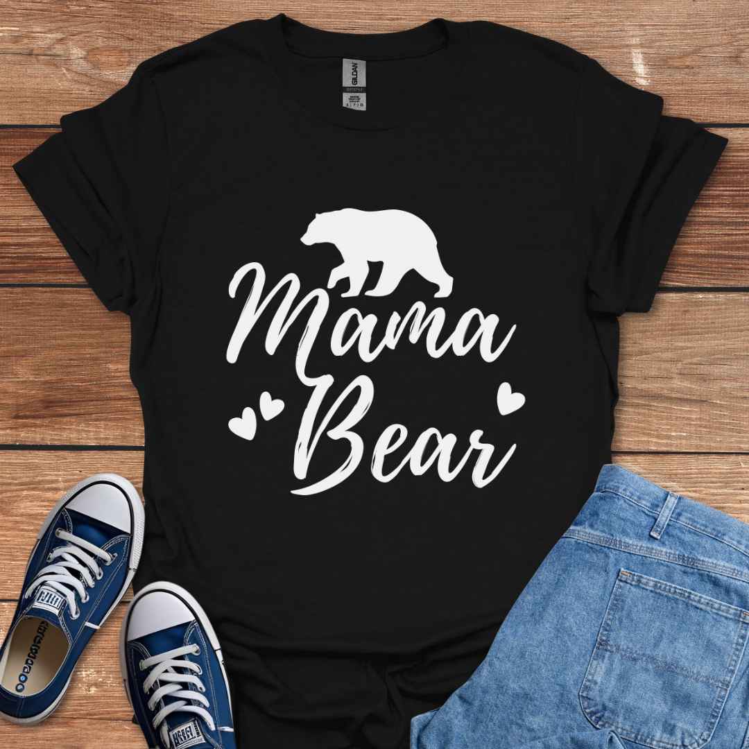 Mama Bear Heart Graphic T-Shirt