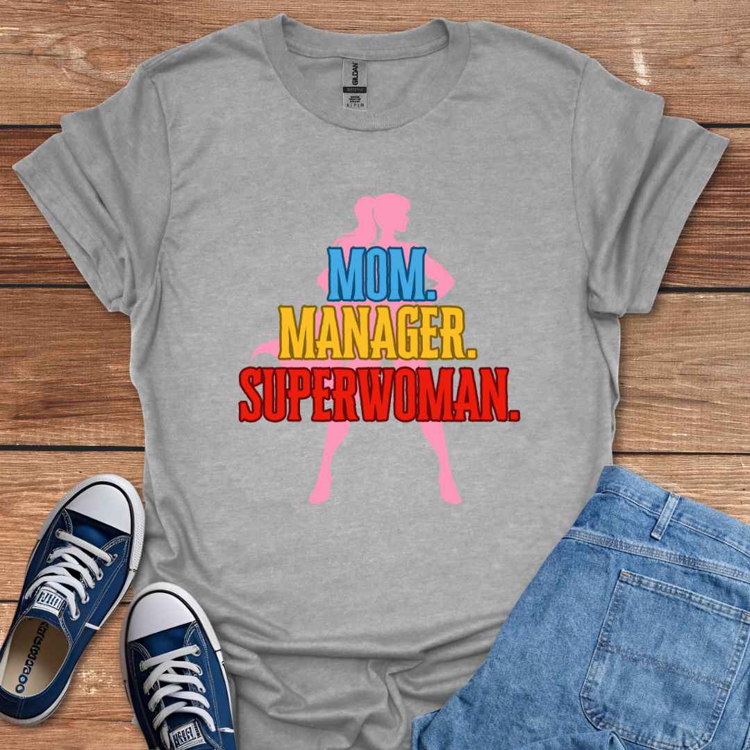 Mom Manager Superwoman Graphic T-Shirt