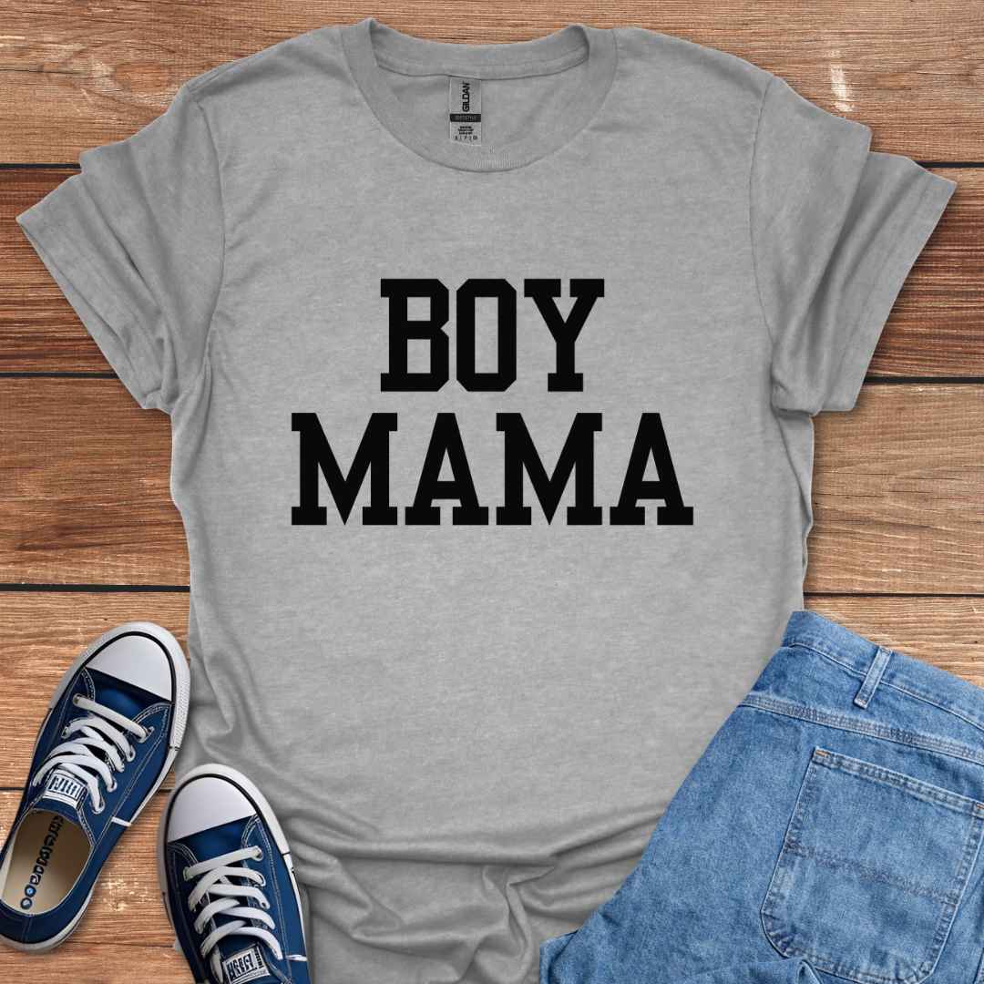 Boy Mama T-Shirt, Varsity College University Letters
