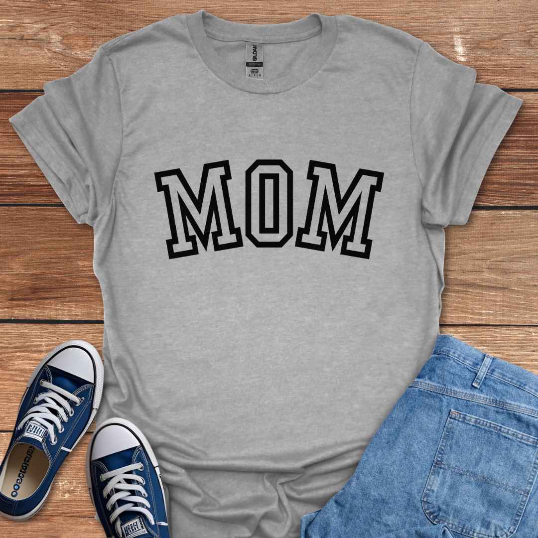 Mom Graphic T-Shirt College Varsity University Font