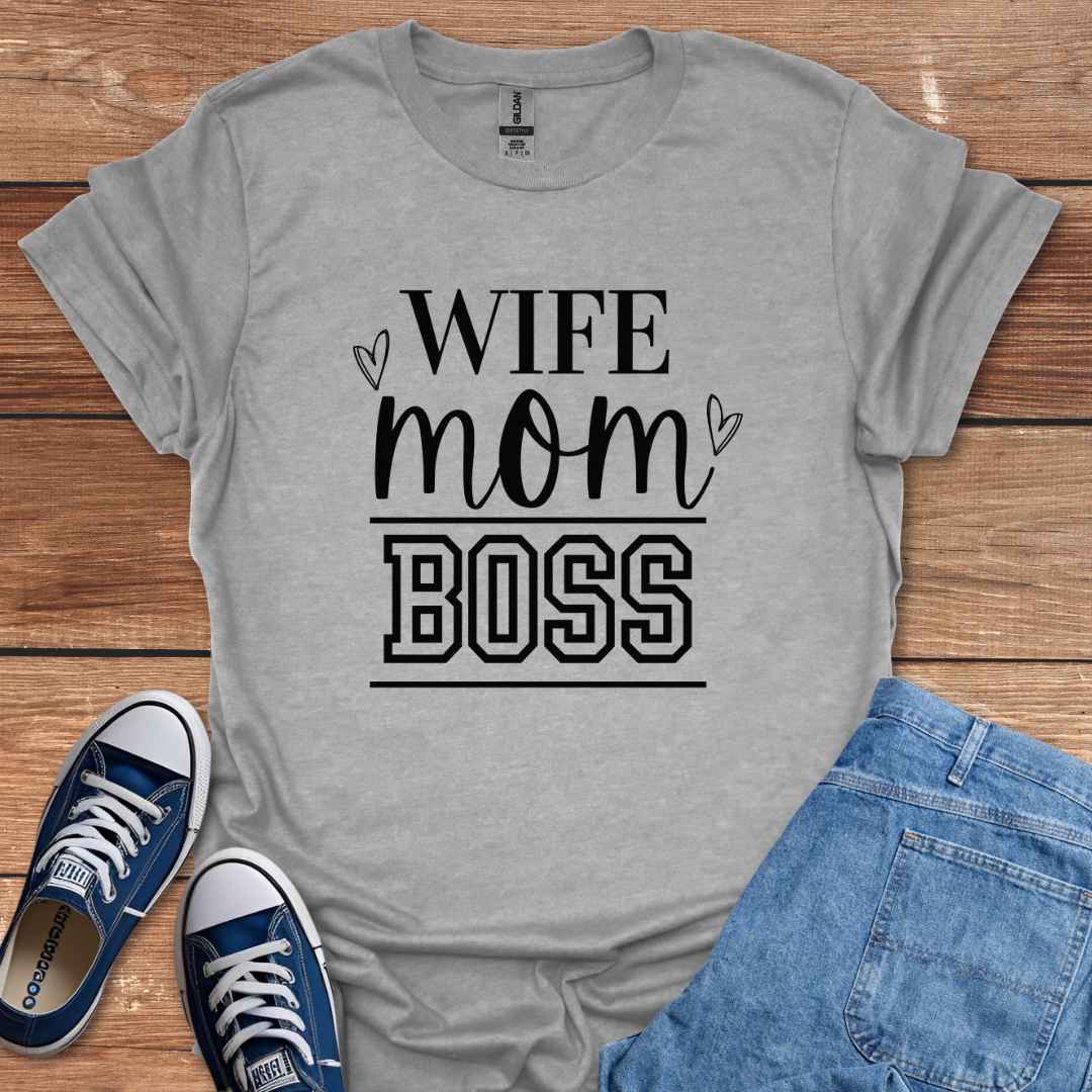 Wife Mom Boss Graphic T-Shirt