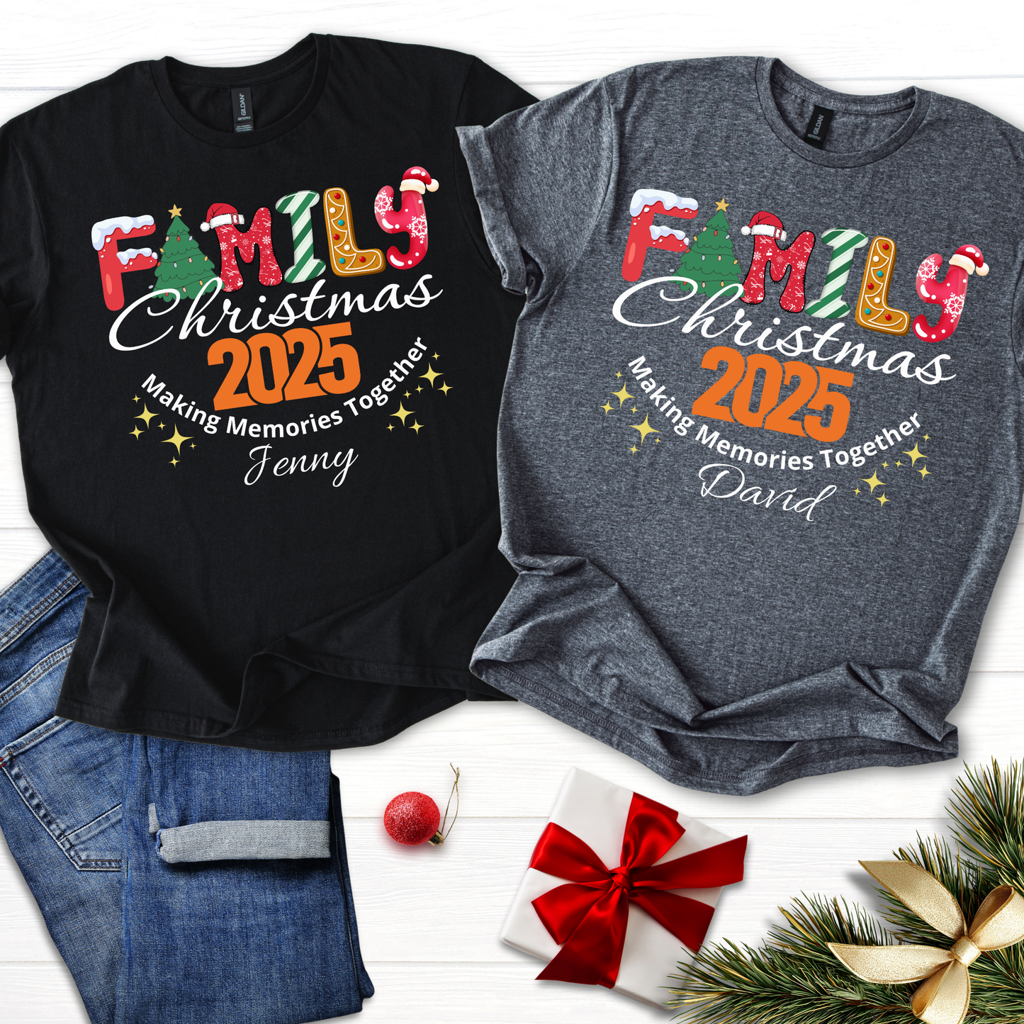 Custom Family Christmas 2025 T-Shirts Matching Pajamas, Family Christmas 2025 Making Memories Together Shirt, Custom Christmas Pajamas Shirt, Matching Group Shirt