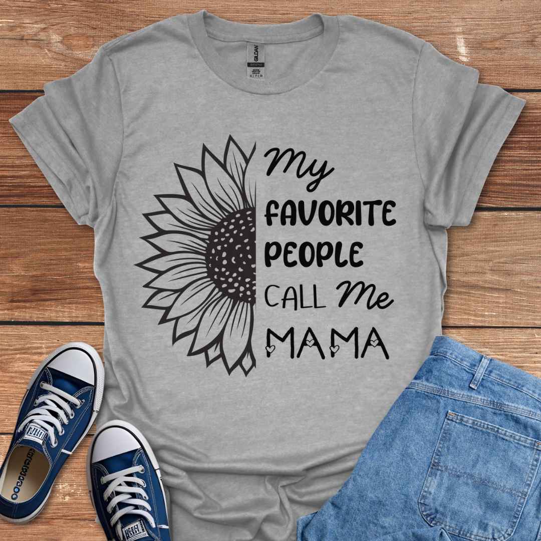 My Favorite People Call Me Mama Sunflower Graphic T-Shirt