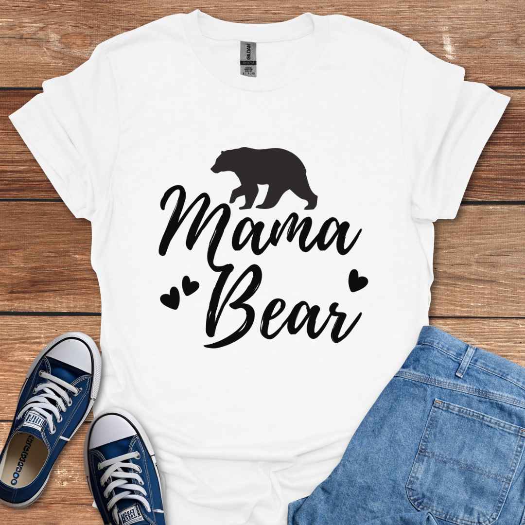 Mama Bear Heart Graphic T-Shirt