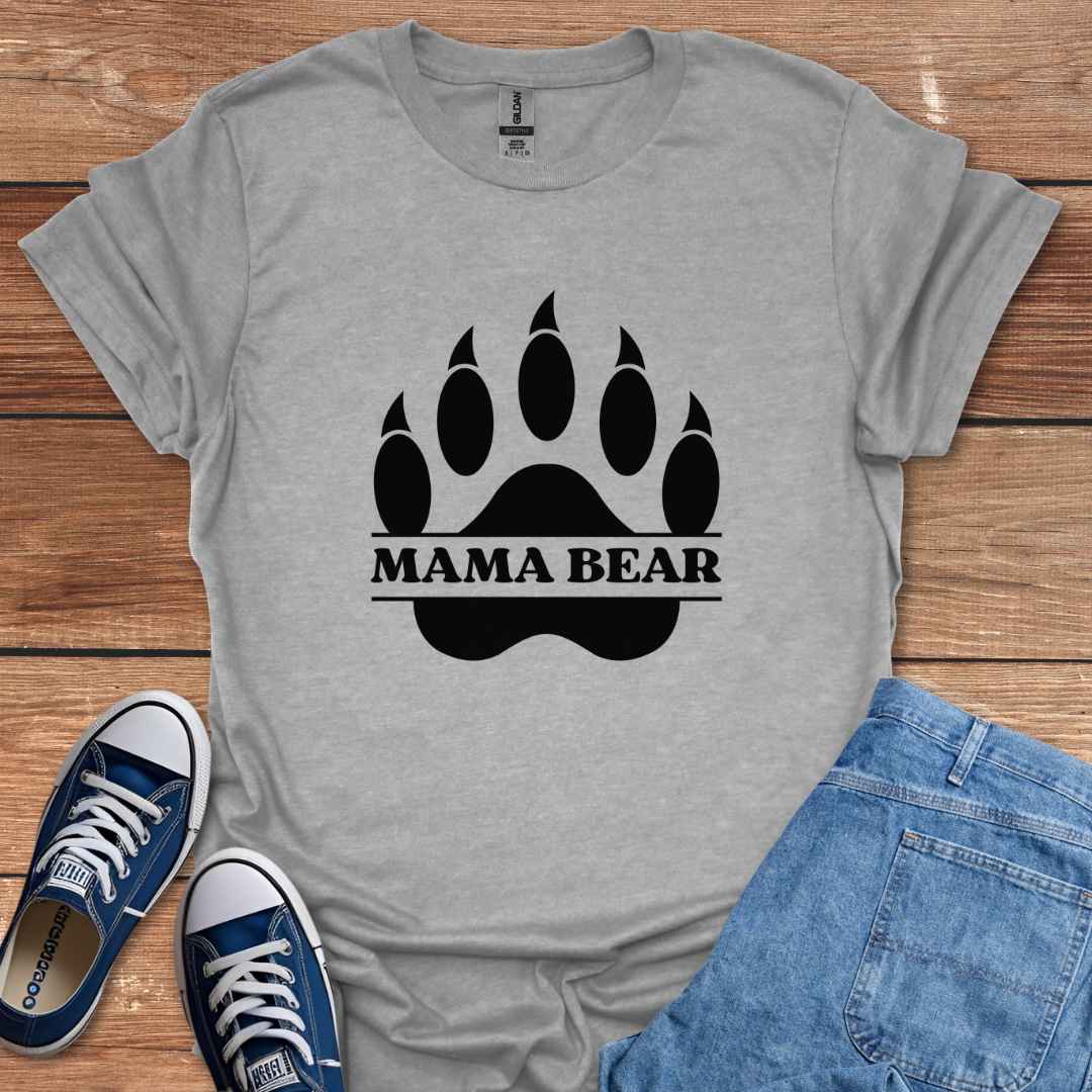Mama Bear Paw Print Graphic T-Shirt