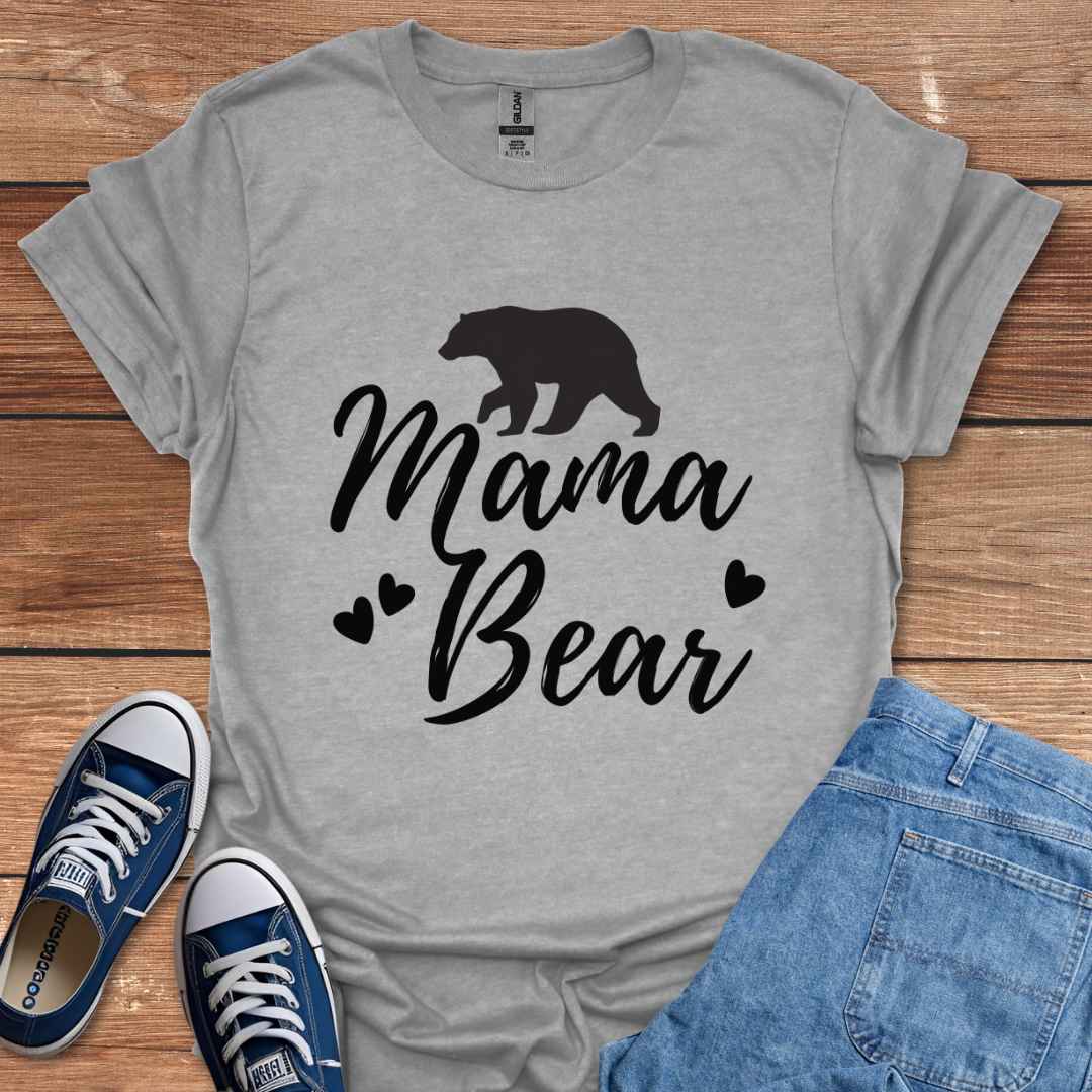 Mama Bear Heart Graphic T-Shirt