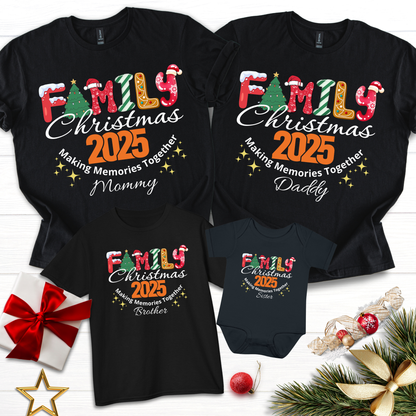 Custom Family Christmas 2025 T-Shirts Matching Pajamas, Family Christmas 2025 Making Memories Together Shirt, Custom Christmas Pajamas Shirt, Matching Group Shirt