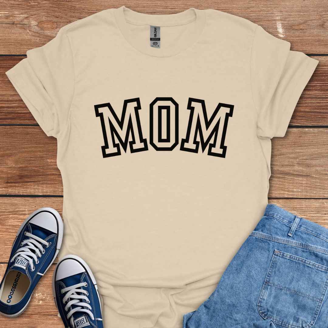 Mom Graphic T-Shirt College Varsity University Font