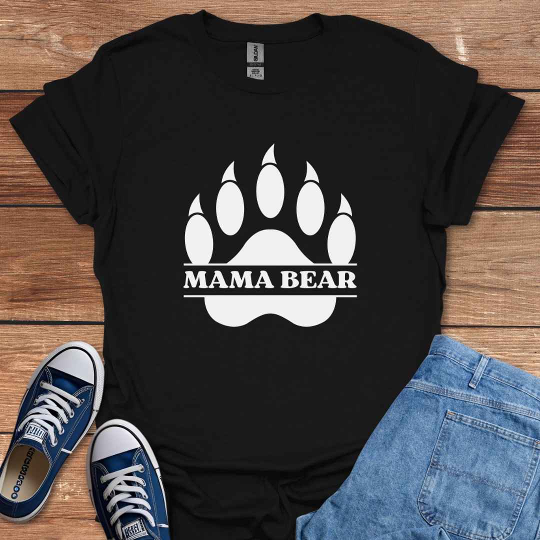 Mama Bear Paw Print Graphic T-Shirt