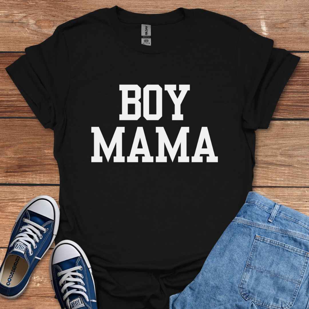 Boy Mama T-Shirt, Varsity College University Letters