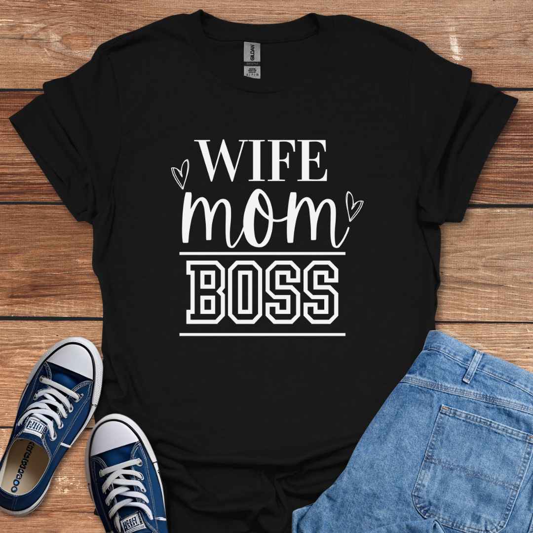 Wife Mom Boss Graphic T-Shirt