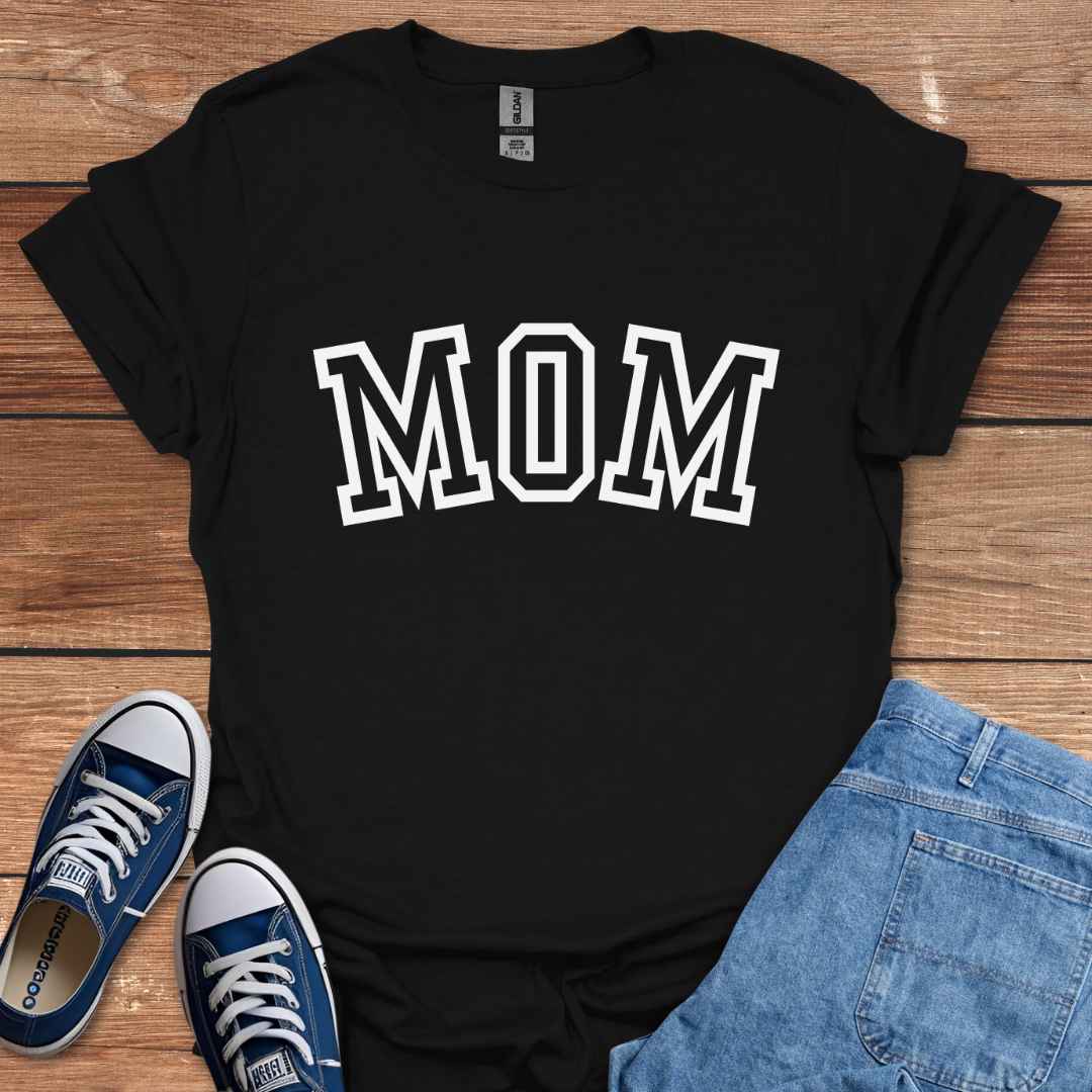 Mom Graphic T-Shirt College Varsity University Font
