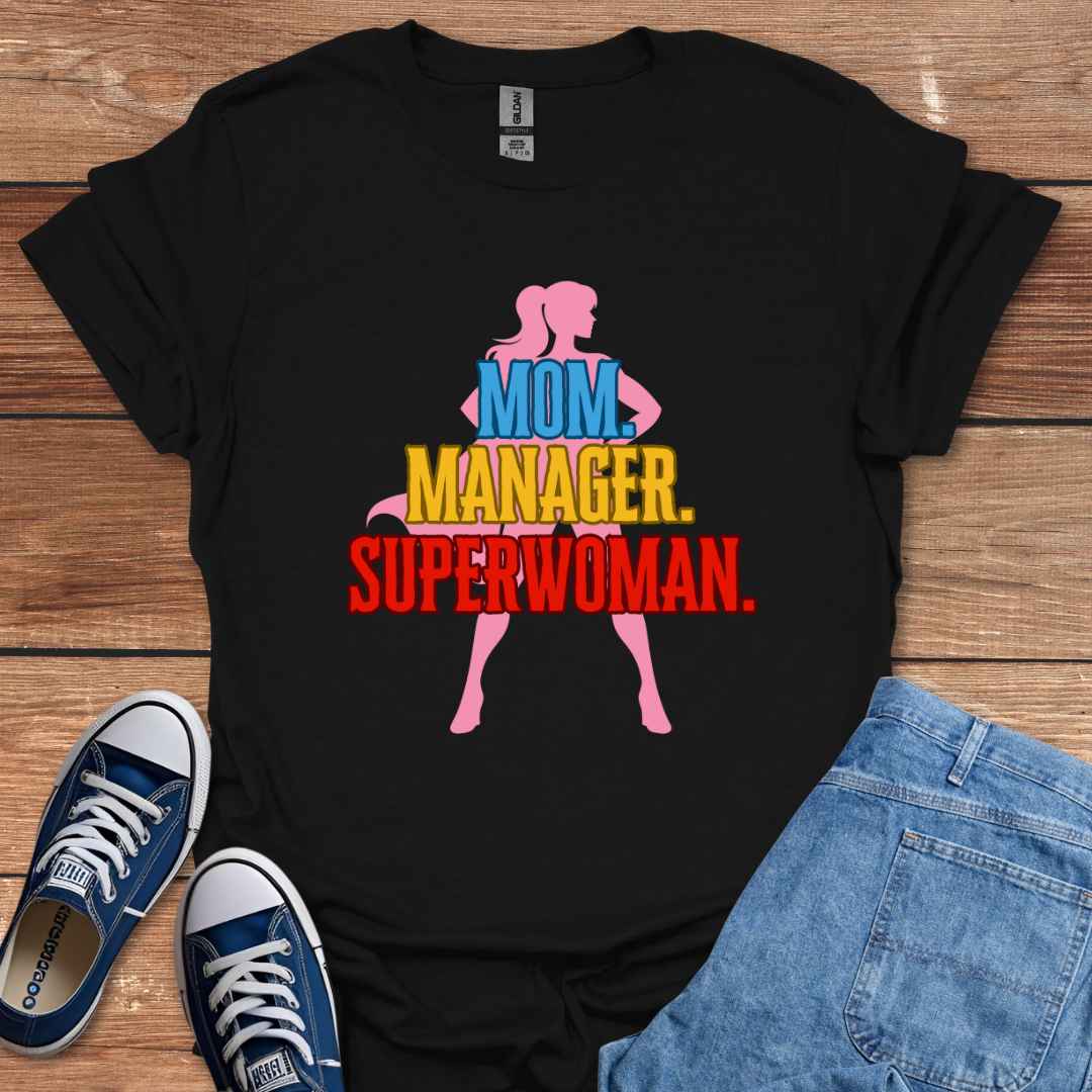 Mom Manager Superwoman Graphic T-Shirt