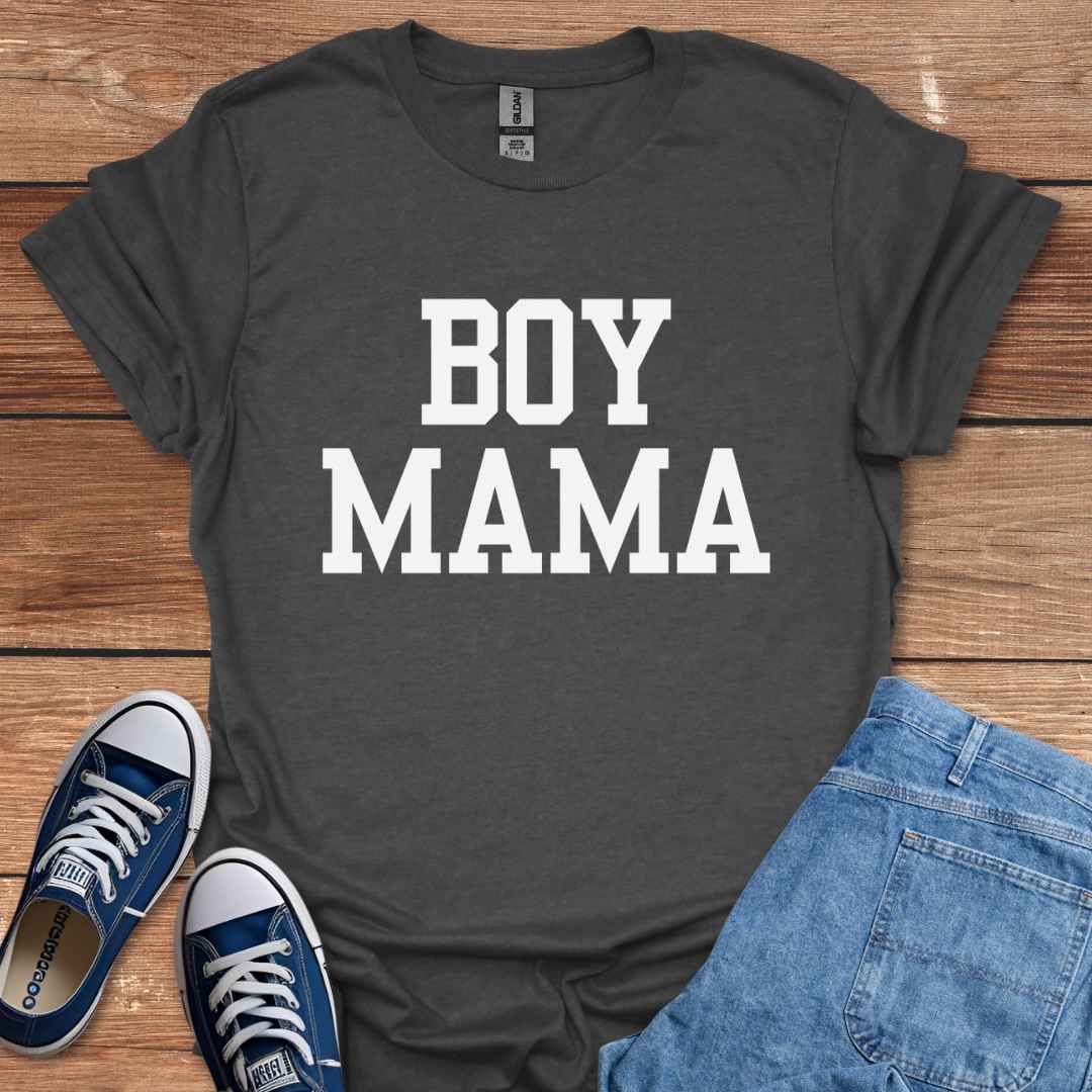 Boy Mama T-Shirt, Varsity College University Letters