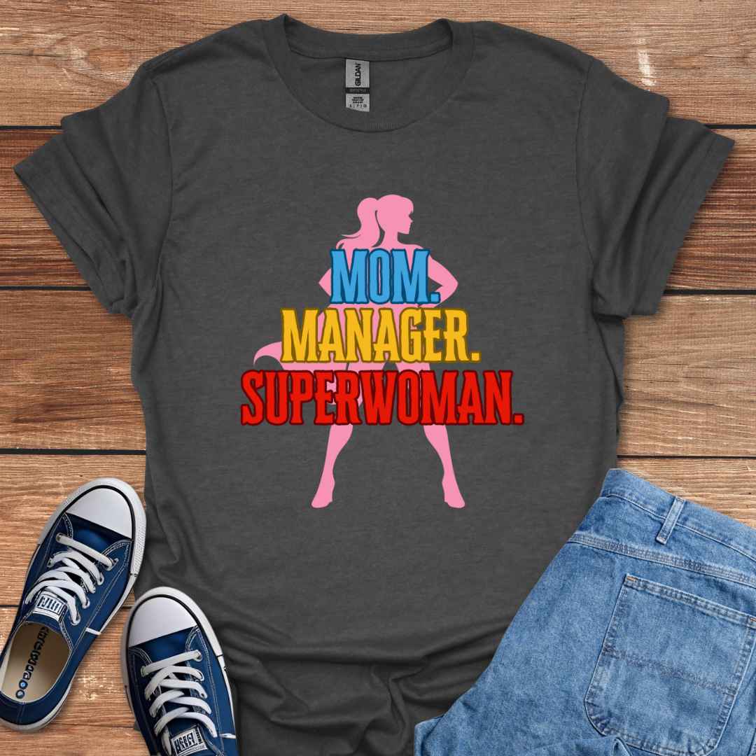 Mom Manager Superwoman Graphic T-Shirt