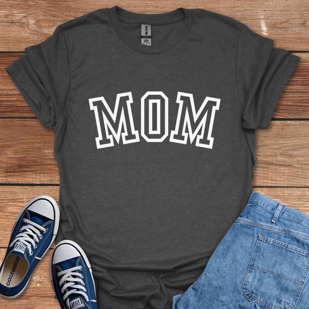 Mom Graphic T-Shirt College Varsity University Font