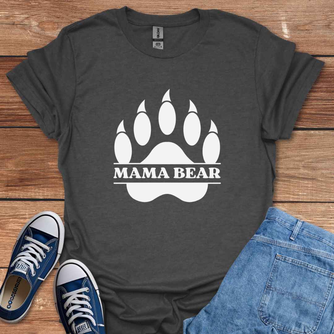 Mama Bear Paw Print Graphic T-Shirt