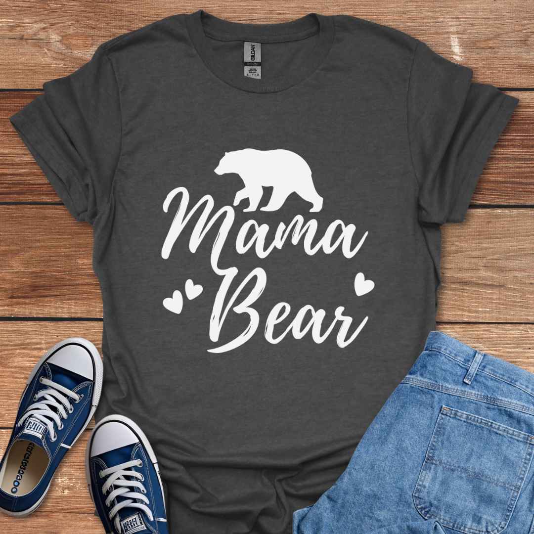 Mama Bear Heart Graphic T-Shirt