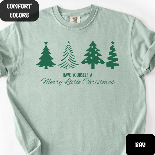 Have Yourself A Merry Little Christmas Comfort Colors Shirts, Vintage Christmas T-shirt, Christmas Tree Tee, Merry Christmas Gift, Retro Christmas Tshirt