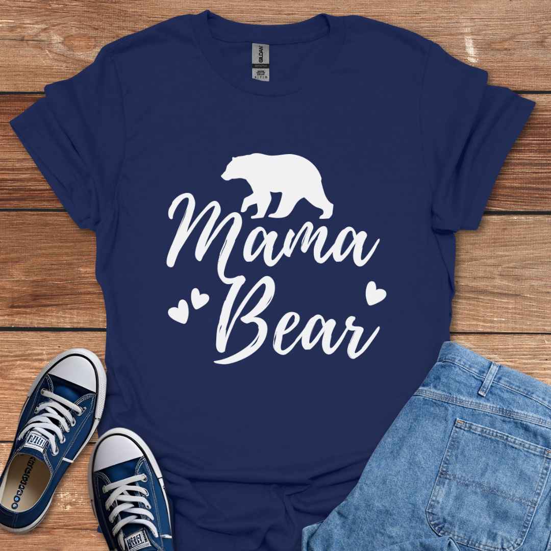Mama Bear Heart Graphic T-Shirt