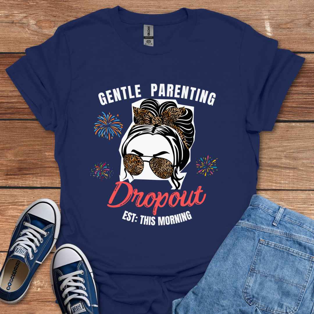 Gentle Parenting Dropout Est. This Morning T-Shirt, White Woman
