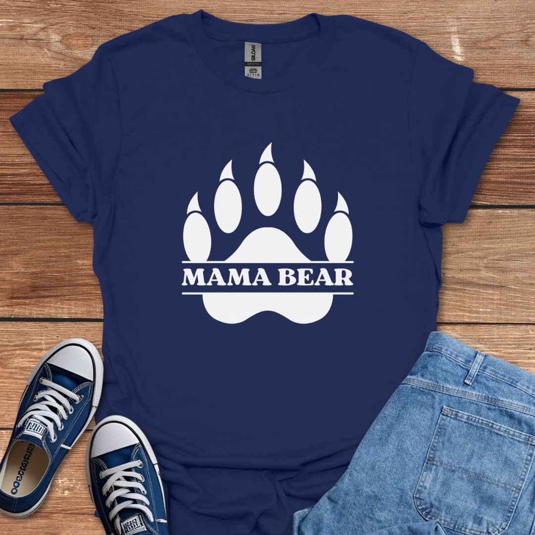 Mama Bear Paw Print Graphic T-Shirt