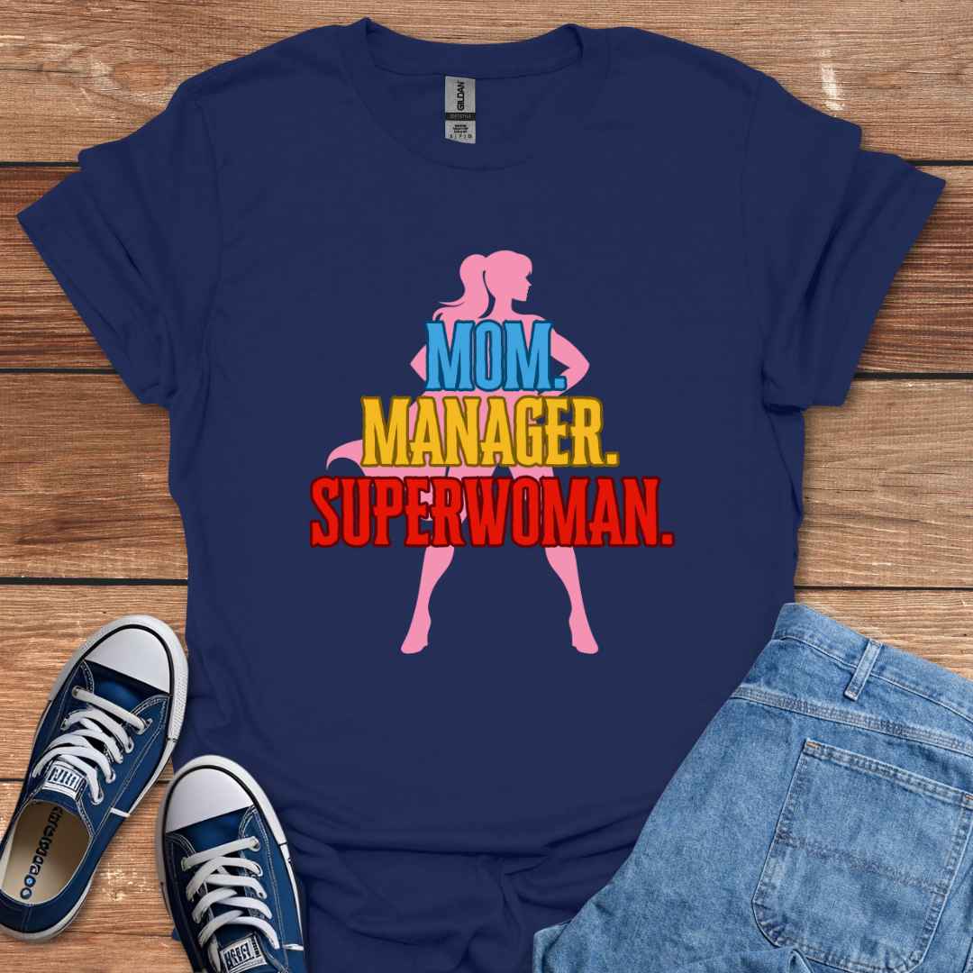 Mom Manager Superwoman Graphic T-Shirt