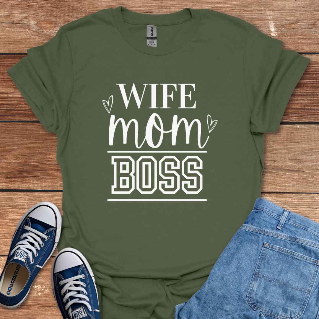 Wife Mom Boss Graphic T-Shirt