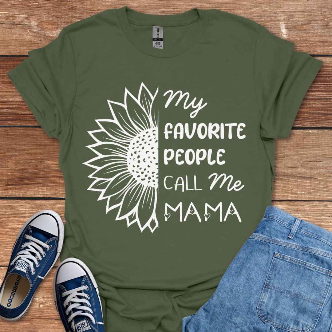 My Favorite People Call Me Mama Sunflower Graphic T-Shirt