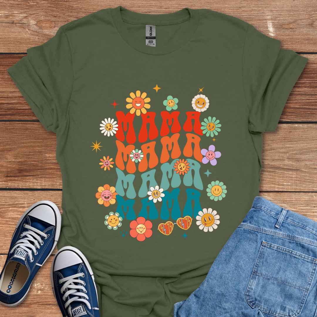 Mama and Flowers Graphic T-Shirt