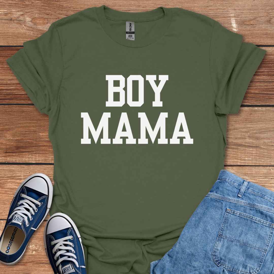 Boy Mama T-Shirt, Varsity College University Letters