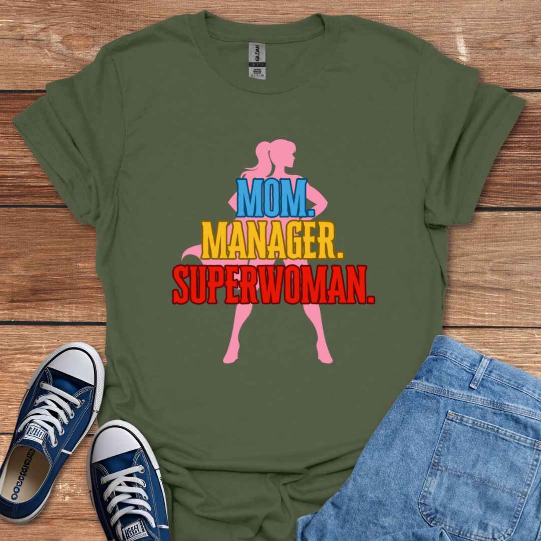 Mom Manager Superwoman Graphic T-Shirt
