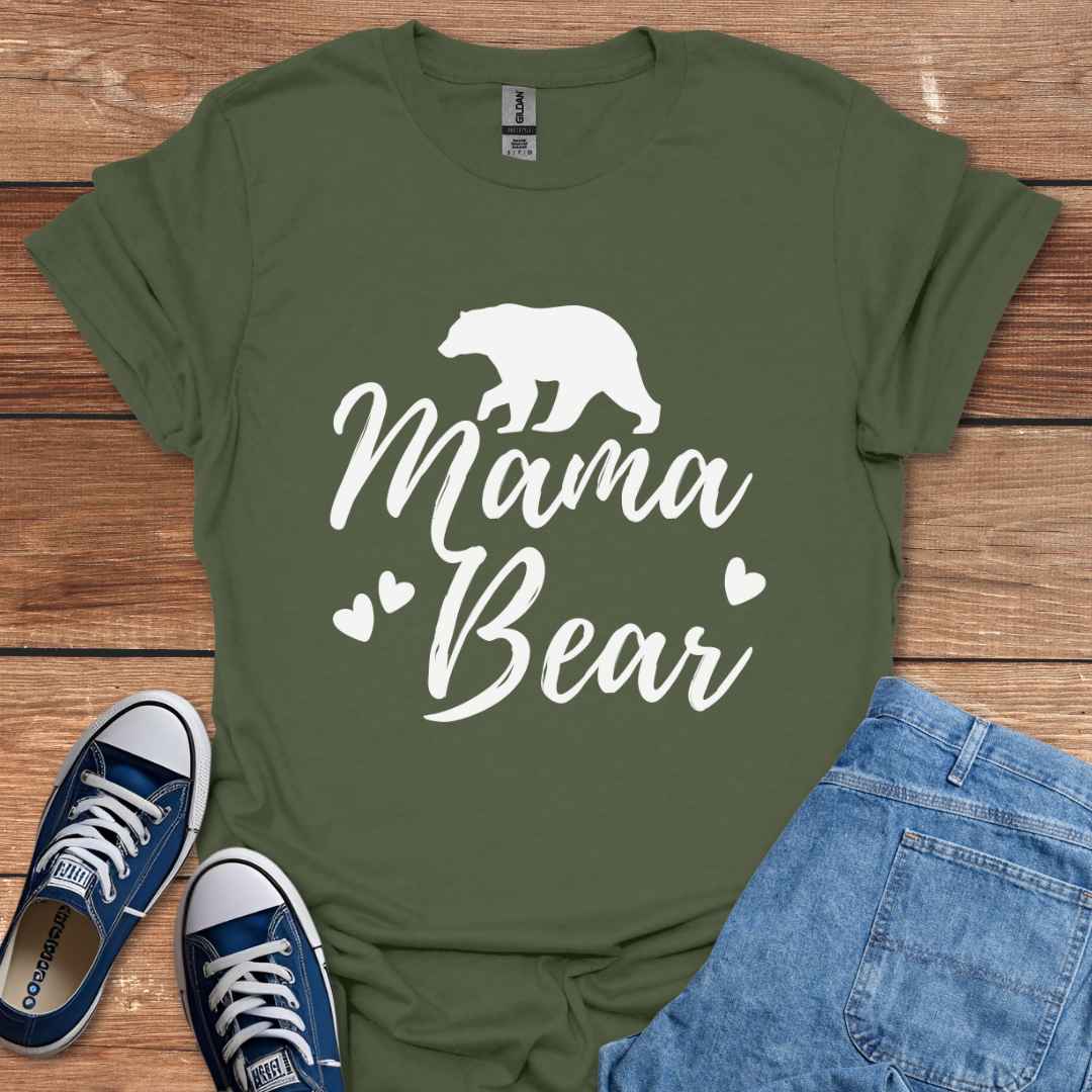 Mama Bear Heart Graphic T-Shirt