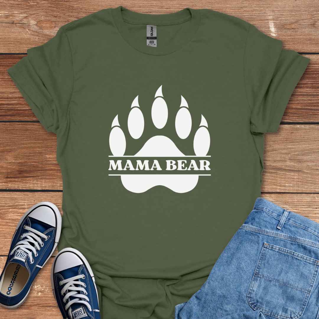 Mama Bear Paw Print Graphic T-Shirt